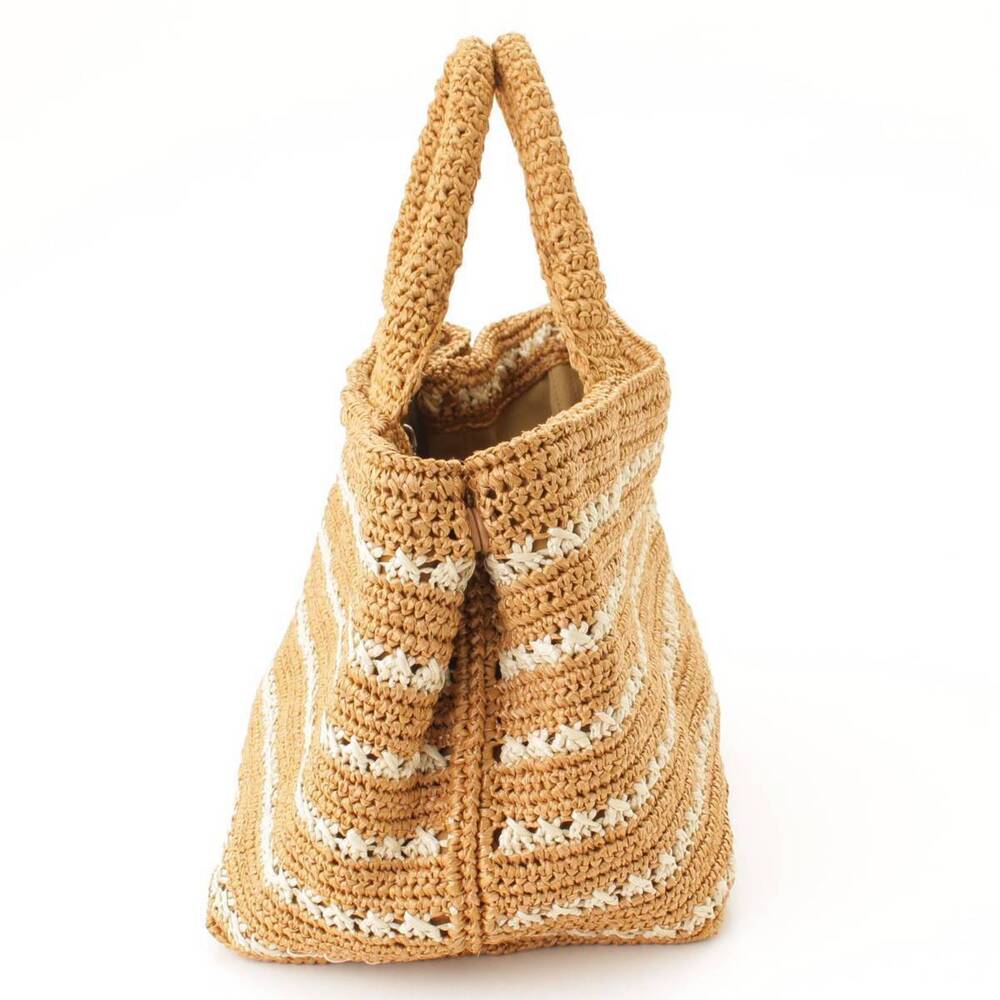 Prada Tote Raffia Canapa Brown Straw Bag - Picture 3 of 10